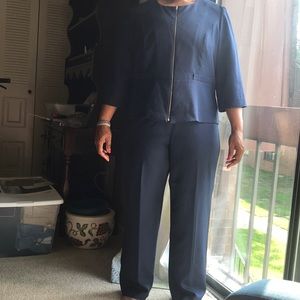 Blue Two Piece Pant Suit